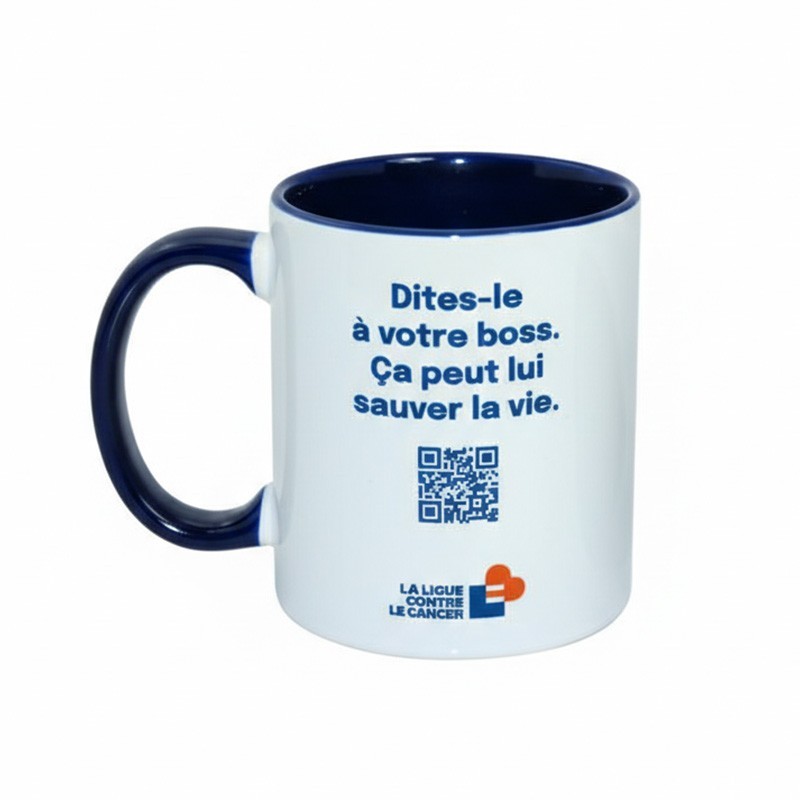 Mug Mars Bleu “Dites-le à votre boss” – Ligue contre le cancer
